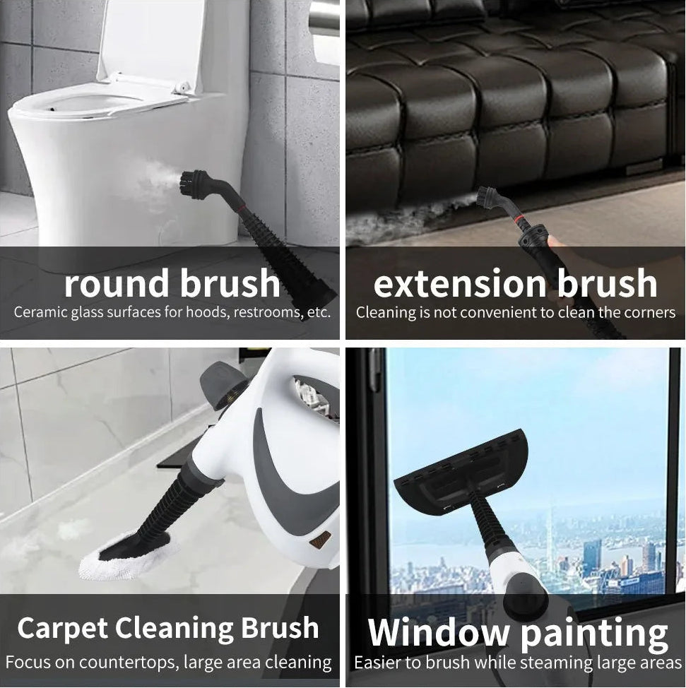 Pressurized Handheld Steam Cleaner for Home - Portable Multi-Purpose High Pressure Deep Multi-Surface Cleaning Steamer Machine